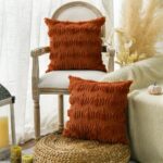 Cozy Autumn Vibes:  Pumpkin Caramel Throw Pillow Covers - Set of 2, 18x18 Inch Plush Faux Fur Cushion Cases for Seasonal Sofa Decor - Image 5