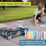 Vibrant 160 PCS Jumbo Sidewalk Chalk Set - Non-Toxic & Washable for Endless Outdoor Fun! Perfect for Chalkboards, Blackboards, and Playgrounds! - Image 4
