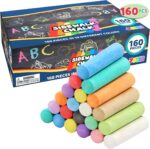 Vibrant 160 PCS Jumbo Sidewalk Chalk Set - Non-Toxic & Washable for Endless Outdoor Fun! Perfect for Chalkboards, Blackboards, and Playgrounds! - Image 7