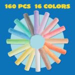 Vibrant 160 PCS Jumbo Sidewalk Chalk Set - Non-Toxic & Washable for Endless Outdoor Fun! Perfect for Chalkboards, Blackboards, and Playgrounds! - Image 2