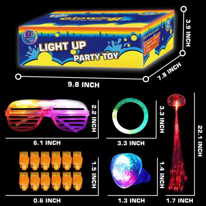 Ultimate 78-Piece LED Glow Party Pack - Perfect for Kids & Adults Birthday, Halloween, and Celebrations! - Image 4