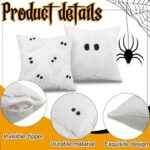 Spooktacular 2-Pack Halloween Ghost Pillow Covers - 18x18 Inch Soft Cushion Cases for Festive Home Decor, Perfect for Sofa, Couch, and Parties! - Image 3