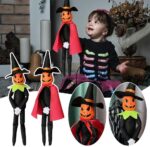 2025 Handmade 14-Inch Halloween Pumpkin Elf Plush Dolls - Perfect for Autumn Harvest & Holiday Tabletop Decor (Set of Green & Red) - Image 2