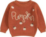Adorable Pumpkin Chunky Knit Sweater for Toddlers - Cozy Long Sleeve Halloween Outfit for Baby Girls and Boys - Image 8