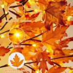 Stunning Set of 3 Pre-Lit Artificial Maple Trees - 4FT, 5FT, and 6FT with 300 LED Warm White Lights for Captivating Fall Decor - Perfect for Thanksgiving, Halloween, and Outdoor Gatherings! - Image 3