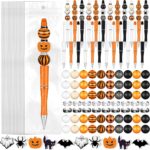 Ultimate Halloween DIY Bead Pen Kit - 197 Pcs with 24 Assorted Bead Pens, 101 Festive Beads, and 48 Spacer Beads for Creative Fun!
