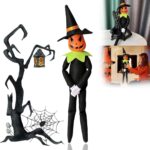 2025 Handmade 14-Inch Halloween Pumpkin Elf Plush Dolls - Perfect for Autumn Harvest & Holiday Tabletop Decor (Set of Green & Red) - Image 10