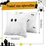 Spooktacular 2-Pack Halloween Ghost Pillow Covers - 18x18 Inch Soft Cushion Cases for Festive Home Decor, Perfect for Sofa, Couch, and Parties! - Image 2