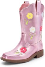 Girls' Mid Calf Cowgirl Boots - Stylish Western Flower Cowboy Boots for Toddlers, Little Kids, and Big Kids - Image 10