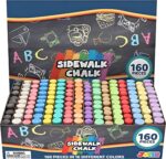 Vibrant 160 PCS Jumbo Sidewalk Chalk Set - Non-Toxic & Washable for Endless Outdoor Fun! Perfect for Chalkboards, Blackboards, and Playgrounds!