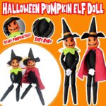 2025 Handmade 14-Inch Halloween Pumpkin Elf Plush Dolls - Perfect for Autumn Harvest & Holiday Tabletop Decor (Set of Green & Red) - Image 3