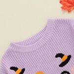 Adorable Pumpkin Chunky Knit Sweater for Toddlers - Cozy Long Sleeve Halloween Outfit for Baby Girls and Boys - Image 4