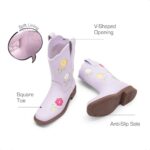 Girls' Mid Calf Cowgirl Boots - Stylish Western Flower Cowboy Boots for Toddlers, Little Kids, and Big Kids - Image 4