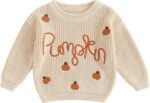 Adorable Pumpkin Chunky Knit Sweater for Toddlers - Cozy Long Sleeve Halloween Outfit for Baby Girls and Boys - Image 9