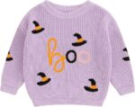 Adorable Pumpkin Chunky Knit Sweater for Toddlers - Cozy Long Sleeve Halloween Outfit for Baby Girls and Boys