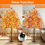 Stunning Set of 3 Pre-Lit Artificial Maple Trees - 4FT, 5FT, and 6FT with 300 LED Warm White Lights for Captivating Fall Decor - Perfect for Thanksgiving, Halloween, and Outdoor Gatherings! - Image 4