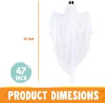 Illuminate Your Halloween with  2 Pack 47” Light-Up Hanging Ghosts - Perfect for Haunted House Decor and Outdoor Parties! - Image 5