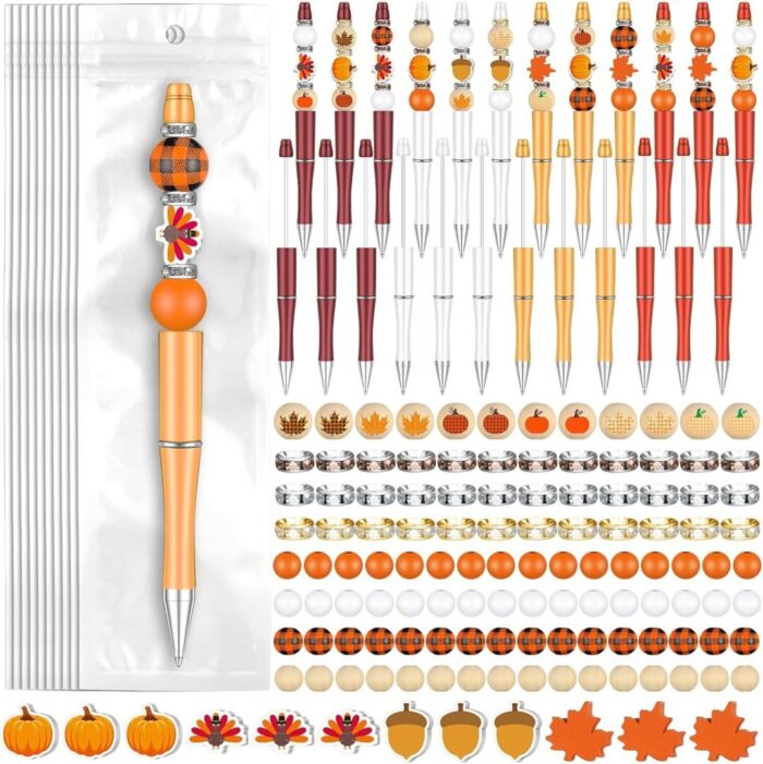 Ultimate Halloween DIY Bead Pen Kit - 197 Pcs with 24 Assorted Bead Pens, 101 Festive Beads, and 48 Spacer Beads for Creative Fun! - Image 7