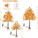 Stunning Set of 3 Pre-Lit Artificial Maple Trees - 4FT, 5FT, and 6FT with 300 LED Warm White Lights for Captivating Fall Decor - Perfect for Thanksgiving, Halloween, and Outdoor Gatherings! - Image 5