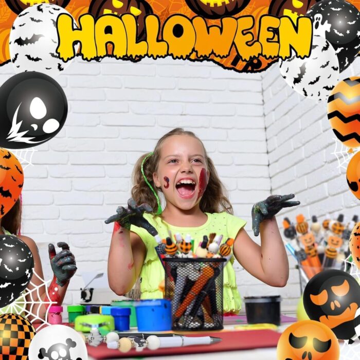 Ultimate Halloween DIY Bead Pen Kit - 197 Pcs with 24 Assorted Bead Pens, 101 Festive Beads, and 48 Spacer Beads for Creative Fun! - Image 4