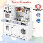 Wooden Pretend Play Kitchen Toy Set with Realistic Lights and Sounds - Image 5