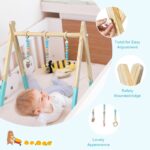 Wooden Infant Activity Center with Three Hanging Toys - Image 12