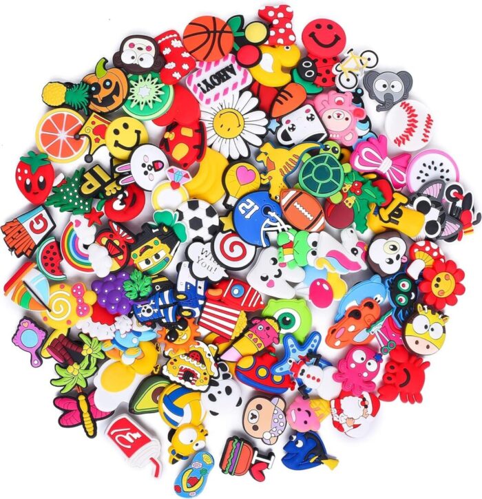 Vibrant PVC Shoe Charms - 30 to 125 Pcs Assorted Shapes for Fun Shoe Decoration - Image 2