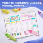 Aesthetic Chisel Tip Highlighters - 8ct Assorted Neon Colors, No Bleed & Smudge-Free Marker Pens for Journaling, Drawing & Highlighting - Image 6