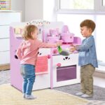 Wooden Pretend Play Kitchen Toy Set with Realistic Lights and Sounds - Image 16