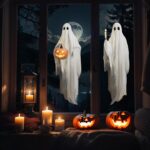 Extra Large Scary Ghosts & Pumpkin Lantern Halloween Window Clings - 3 Sheets of Creepy Decor for Home, Office, and Parties - Image 6