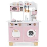 Wooden Pretend Play Kitchen Toy Set with Realistic Lights and Sounds - Image 17