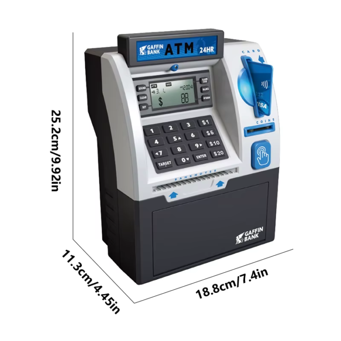 Children's Smart ATM Piggy Bank with Credit Card Functionality and Automatic Coin Counting - Secure Money Storage Toy Gift - Image 6
