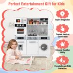 Wooden Pretend Play Kitchen Toy Set with Realistic Lights and Sounds - Image 10