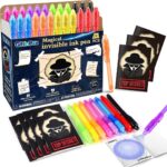 24-Pack Invisible Ink Pens with UV Light - Perfect Spy Pen Party Favors for Kids Ages 4-12 with Secret Message Notebooks!