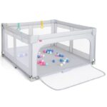 Large BPA-Free Foldable Baby Playpen with Zipper Gate - Toddler Safety Fence Play Yard - Image 5