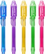 Invisible Spy Ink Pen Set - 5 PCS with UV Light, Perfect Party Favors for Kids 8-12, Ideal Stocking Stuffers for Christmas and Fun Goodie Bags for Halloween & Thanksgiving