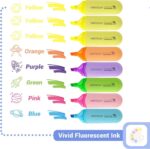 Aesthetic Chisel Tip Highlighters - 8ct Assorted Neon Colors, No Bleed & Smudge-Free Marker Pens for Journaling, Drawing & Highlighting - Image 2