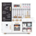 Wooden Pretend Play Kitchen Toy Set with Realistic Lights and Sounds - Image 14