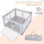 Large BPA-Free Foldable Baby Playpen with Zipper Gate - Toddler Safety Fence Play Yard - Image 3