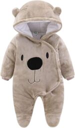 Cozy & Cute  Baby Winter Snowsuit - Hooded Fleece Jumpsuit for Infants, Perfect for Boys & Girls