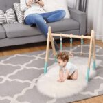 Wooden Infant Activity Center with Three Hanging Toys - Image 2