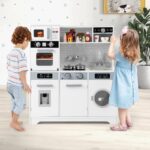 Wooden Pretend Play Kitchen Toy Set with Realistic Lights and Sounds - Image 3