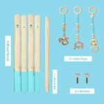 Wooden Infant Activity Center with Three Hanging Toys - Image 10