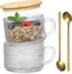 Charming 4-Piece Vintage Coffee Mug Set with Bamboo Lids & Spoons - Perfect Gifts for Women, Ideal for Overnight Oats & Iced Coffee! - Image 8