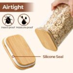 2.2 Qt Rectangular Glass Storage Containers with Bamboo Lids - Perfect for Pasta, Flour, Oats, Nuts, and Rice! - Image 7