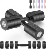 Dumbbell Set of 2, Adjustable Weight, Anti-Slip Handle, Macaron Colors, Each 2.2/4.4/6.6/8.8 Lbs, 4 in 1 Hand Weights for Women at Home