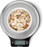 Digital Kitchen Scale - Sleek LCD Display, Weighs Up to 11 lbs, Batteries Included, Black & Stainless Steel Design