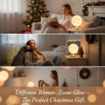 3.5 Inch 3D Moon Lamp - Perfect White Elephant Gift for Women & Girls, Touch-Dimmable LED Night Light with Ceramic Base, Dual-Color Mood Lighting for Kids Room & Christmas Decor - Image 2