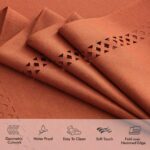 Burnt Orange Rectangle Linen Polyester Fall Thanksgiving Tablecloth with Decorative Cutouts Waterproof Stain Resistant Table Cloth 60X84 Inch Farmhouse Style for Dining Wedding Party - Image 4