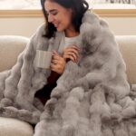 Gentlesoft Fluffy Faux Fur Blanket - Cozy Twin Size Tie-Dye Taupe Throw for Couch & Bedroom, Perfect Gift for Women, 60x80 Inch - Image 12